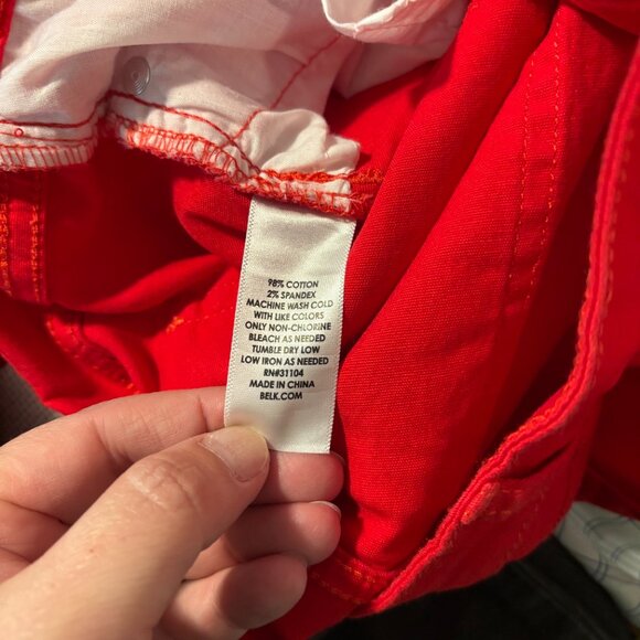 Crown & Ivy Women's Red Skinny Super Stretch Ankle Pants ~ 12 ~ NWT ~ Christmas - Picture 5 of 5